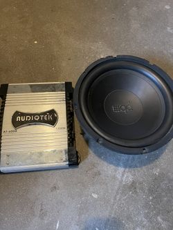 1200w AUDIOTEK AMP 50$ LIKE NEW 12IN SUB 50$