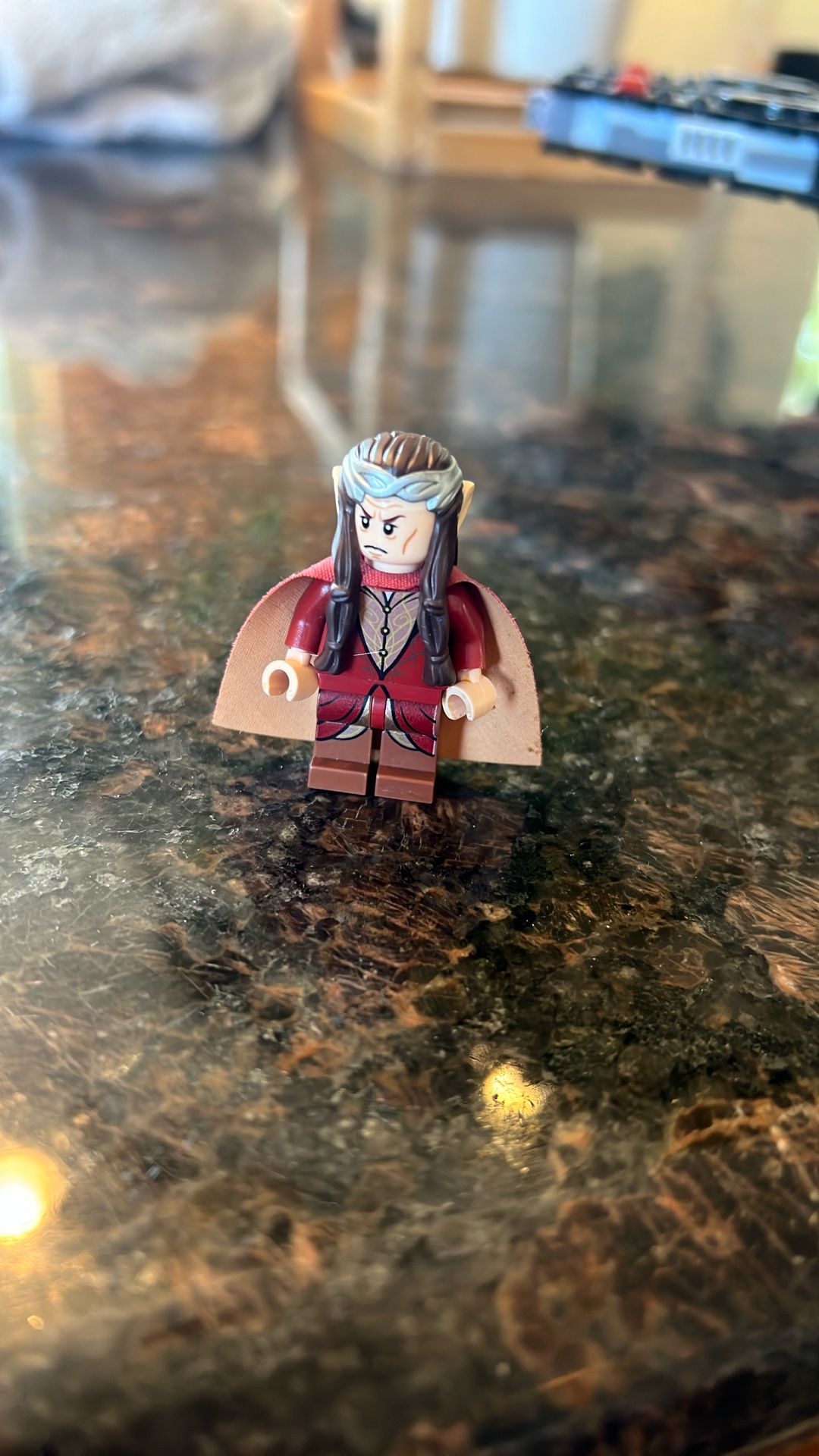 Lego Elrond Minifigure Silver Crown, Dark Red Clothing