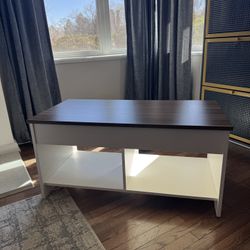 Lift-Top Coffee Table with Hidden Storage