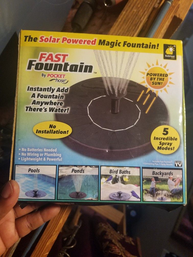 Solar Water Fountain Address in The Description