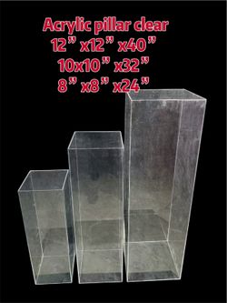 Acrylic Pillar Clear (set Of 3)