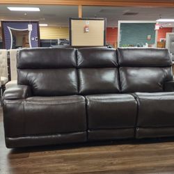 Real Leather Sofa And Loveseat With Power Recliners
