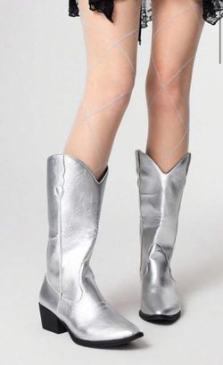 Silver Cowboy Boots