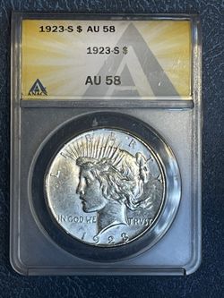 1923-S Peace Dollar - Graded AU58 ANACS