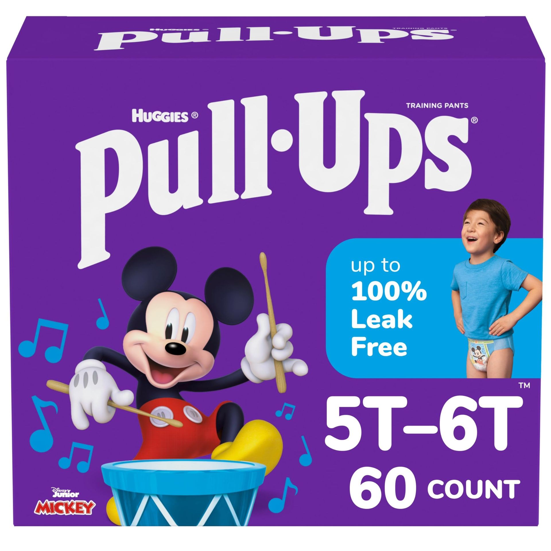 Pull-Ups Boys' Potty Training Pants, Size 5T-6T Training Underwear (50+ lbs), 60 Count