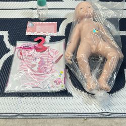 18–19” Full Silicone Lifelike Baby Doll – COSDOLL CS-010-2021 – New w/ Box & Accessories