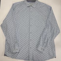 Tommy Bahama Mens XL - Blue Pineapples Print Button-down Shirt Flip-Cuff Cotton 