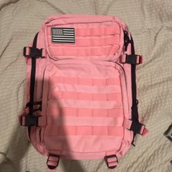 Pink Tactical Backpack with Flag Patch