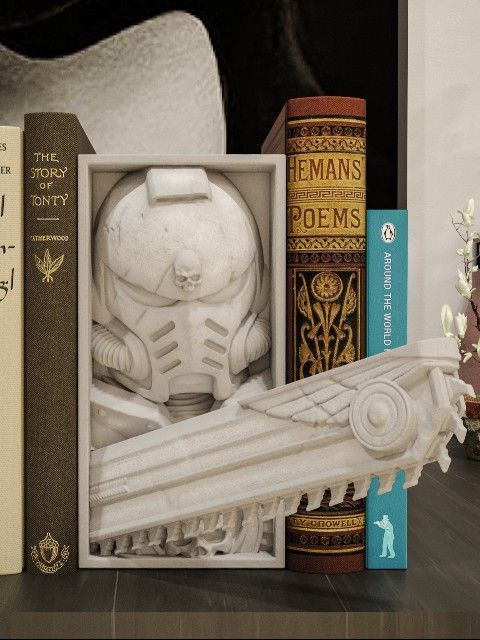 Ultramarines Warhammer Book Nook Bookend Fantasy Horror Decor Literature Halloween