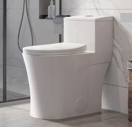 "HOROW Arlo One-Piece Toilet, 10"" Rough-In, 17.3"" ADA Chair Height, Dual Flush 0.8/1.28 GPF, Elongated, Space-Saving Design. T0338W10"