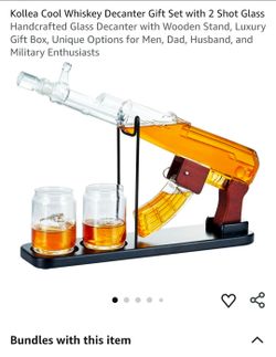 Kollea Cool Whiskey Decanter Gift Set with 2 Shot Glass
Handcrafted Glass Decanter with Wooden Stand, Luxury Gift Box, Unique Options for Men, Dad, Hu