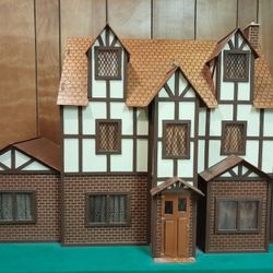 Arrow Deluxe Tudor Dollhouse 700 1:12 Scale 1980s Vintage Doll House