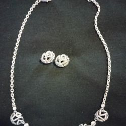 Etienne Aigner Necklace and Clip On Earrings 