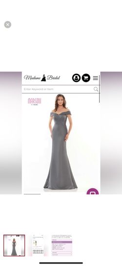 New With tags Marsoni MV1153 Off The Shoulder Satin Dress.