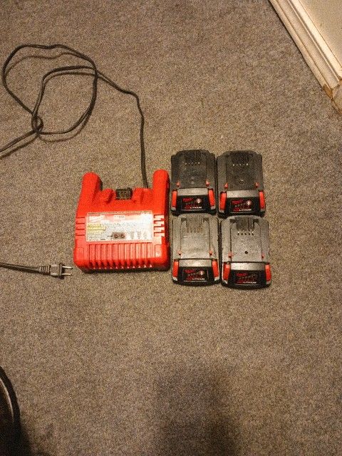 Four Batteries M 18 , Two Red Lithium CP 2.0 , Two 2.0 AH  And One Charger M 18 $ 120