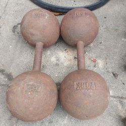 Vintage Classic YORK 60lb Dumbbell Pair