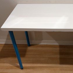 White and Blue IKEA Table
