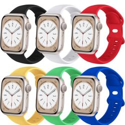 6 Pack Sport Bands Compatible with Apple Watch Band 38mm 40mm 41m 42m 44m 45m 49