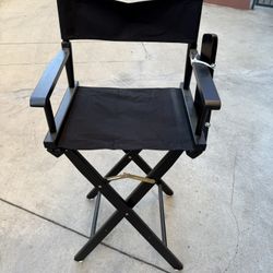 Casual Home Director's Chair ,Black Frame/Black Canvas,30" - Bar Height