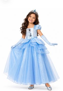 NWT Forum Novelties Small Girls Princess Sapphire Blue Ball Gown Costume Dress