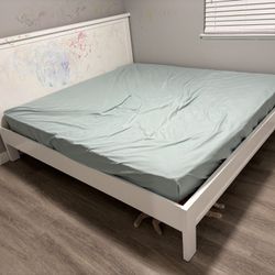 King bed frame and mattress