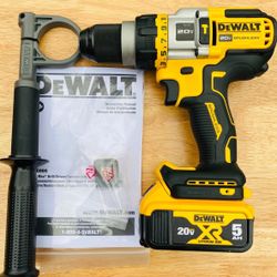 Dewalt New Kit Hammer Drill Flex Volt Advantage -3 Speeds Brushless And Battery 5ah Nuevos 