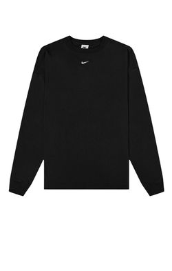 Nike Shirt Center Swoosh Long Sleeve Oversized Fit Black DM6232-010 Women's 2XL