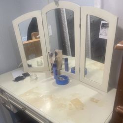 vanity use, and some coffee spread  on it