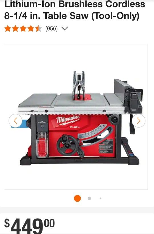 Brand New Milwaukee M18 Fuel Brushless Cordless Table Saw. (Tool Only) $350