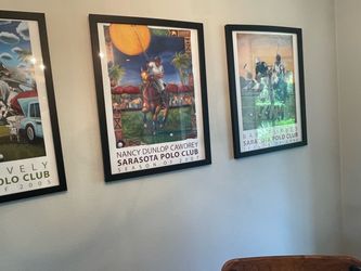 Set of 3 framed Saradota polo posters