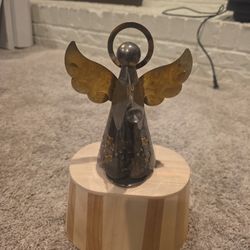 Antique Brass Musical Angel 
