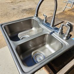 Non Metal Sink,  With Faucet & Sprayer 