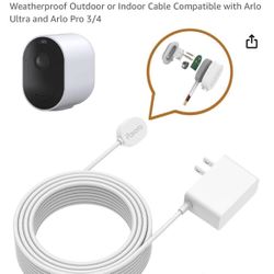 Arlo 3 charging cables (20 feet long) and 1 brand new wall mount