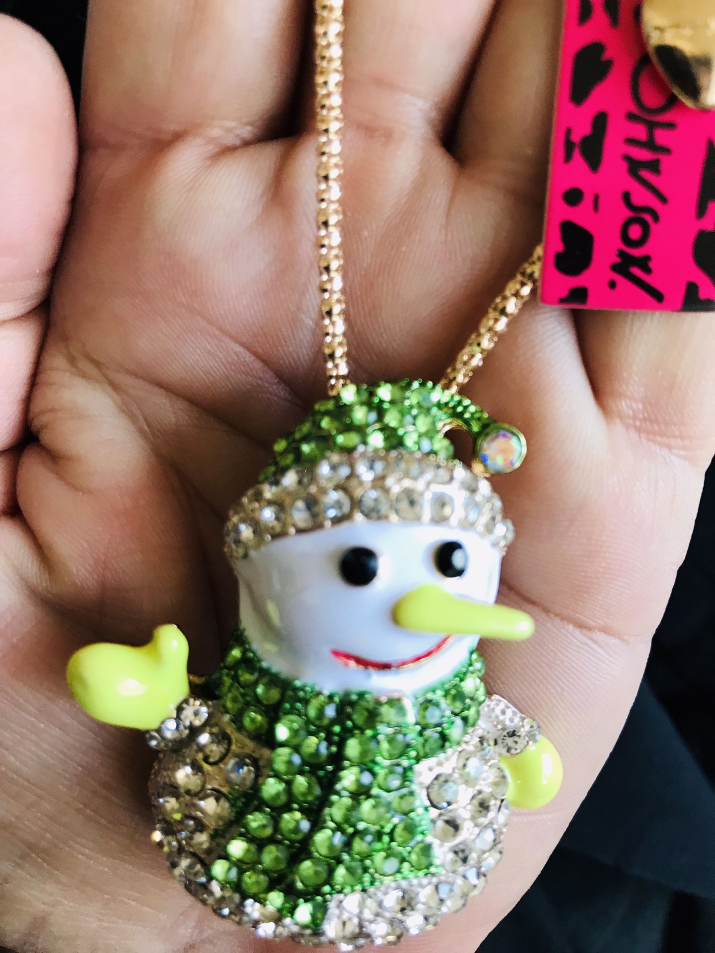 Betsey Johnson snowman 27 inch necklace/brooch ⛄️ ⛄️⛄️⛄️$10 $10 $10