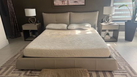 Upholstered Bed Frame and Mattress
