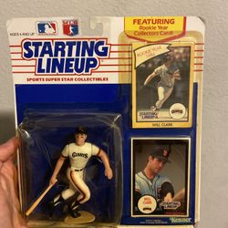Vintage 1990’s MLB San Fransisco Giants Will Clark Action Figure With Trading Cards