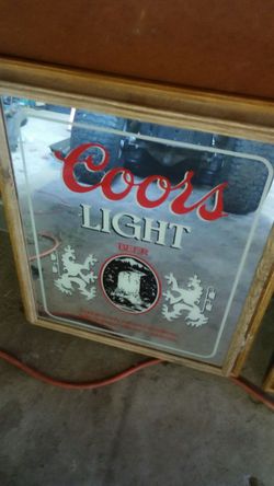 Vintage bar mirror sign coors light & ice cream man cave