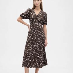 Floral maxi v neck floral dress