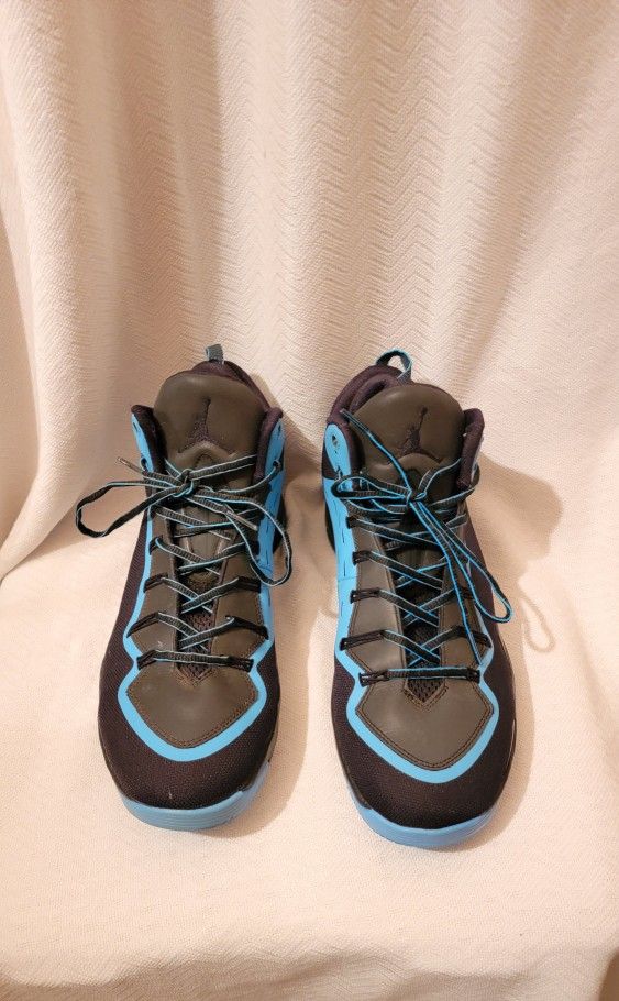 Air Jordan's Super Fly 2 Po Black Powder Blue Flight Plate Men's Shoes (Size 10 1/2) No Box