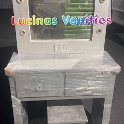 Gray Vanity Set For Little Girl Under 8 