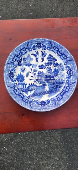 Vintage Mid-Century Japanese Blue Willow Transferware Cabinet Plate (9.25")
