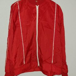 Calderon of California Red Full Zip Long Sleeve Light Jacket Size Medium