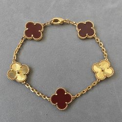 VCA Bracelet 18k White And Gold Plated Unisex 19cm Long 