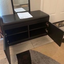 OTTOMAN SHOE CABINET + FREE MIRROR