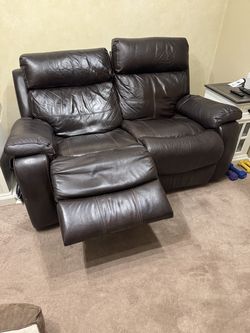 Leather reclining Electric loveseat