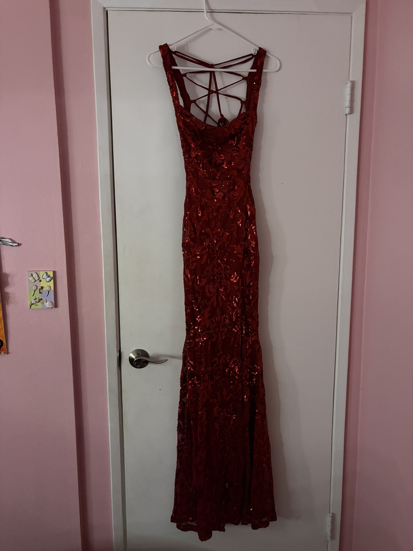 red sparkly dress