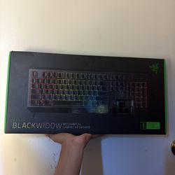 Razer Black With Rainbow RBG BlackWidow Keyboard 