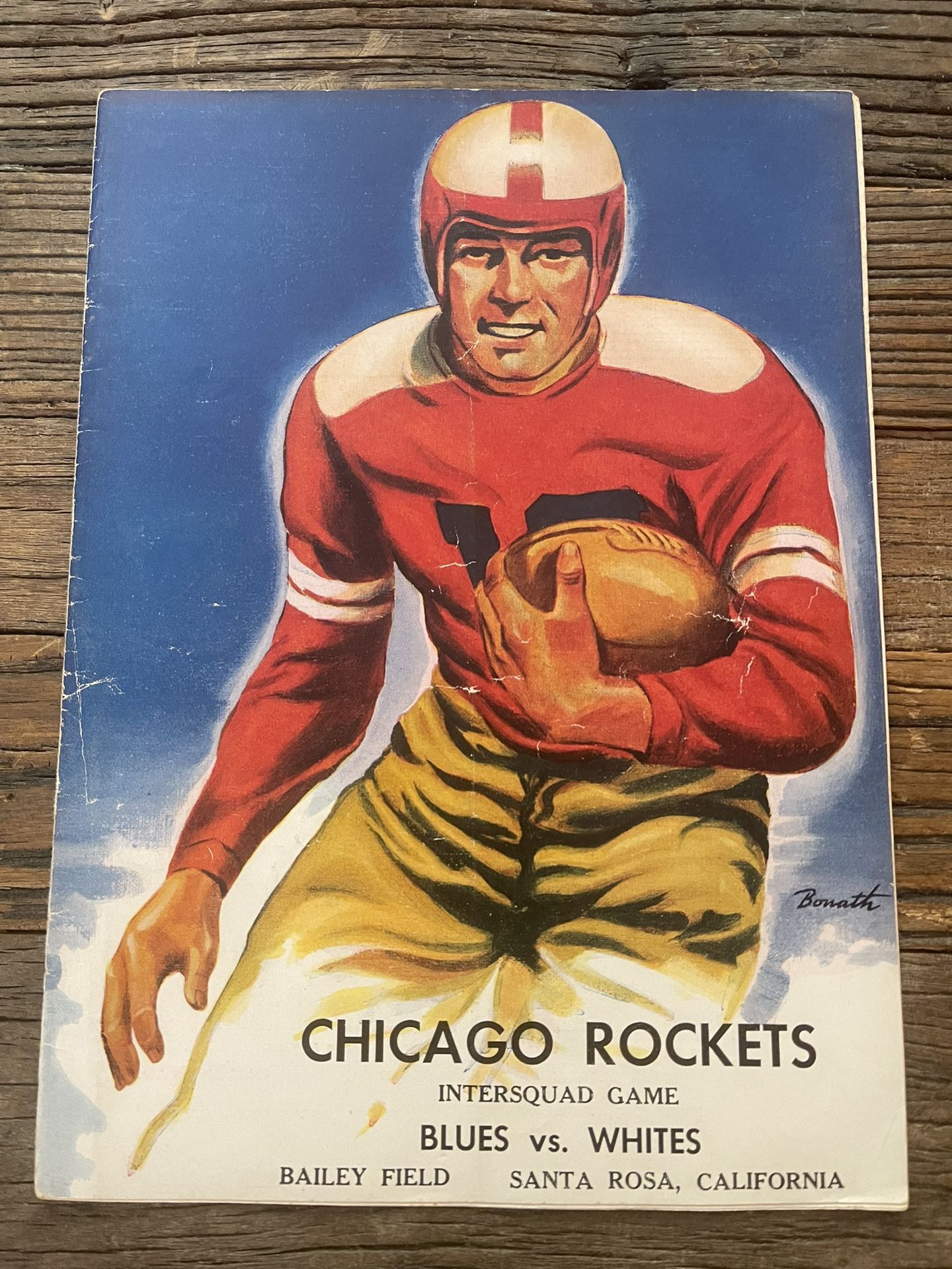 Chicago Rockets Intersquad game. Bailey Field, Santa Rosa, Ca. 1946
