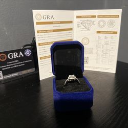 VVS1 2ct moissanite and silver engagement ring - adjustable