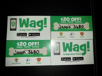 Wag, free 20$ dog walking, boarding, sitting